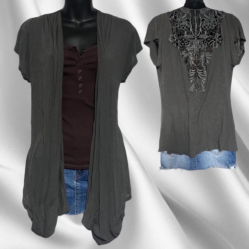 Eyeshadow Grey Boho Cardigan